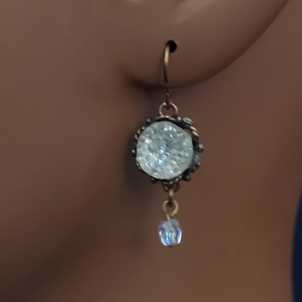 Crystal Cluster Dangle Aurora Borealis Beaded Bra… - image 3